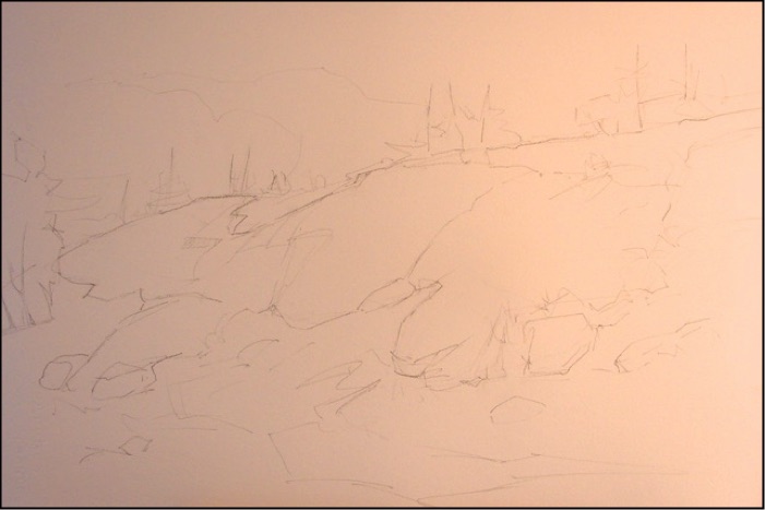 watercolor step 1 drawing